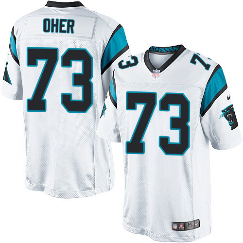 Men's Limited Michael Oher Nike Jersey White Road - #73 NFL Carolina Panthers